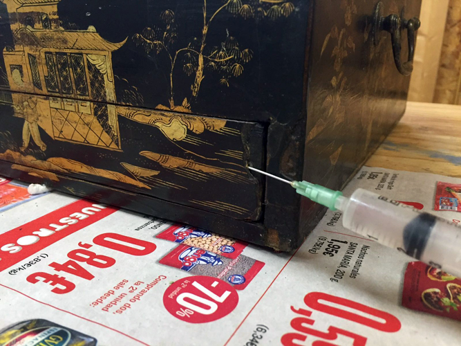 fase proceso restauracion laca china