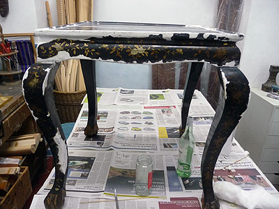 fase proceso restauracion laca china