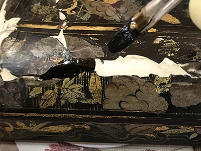 restauracion caja laca china