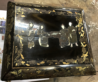 restauracion caja laca china